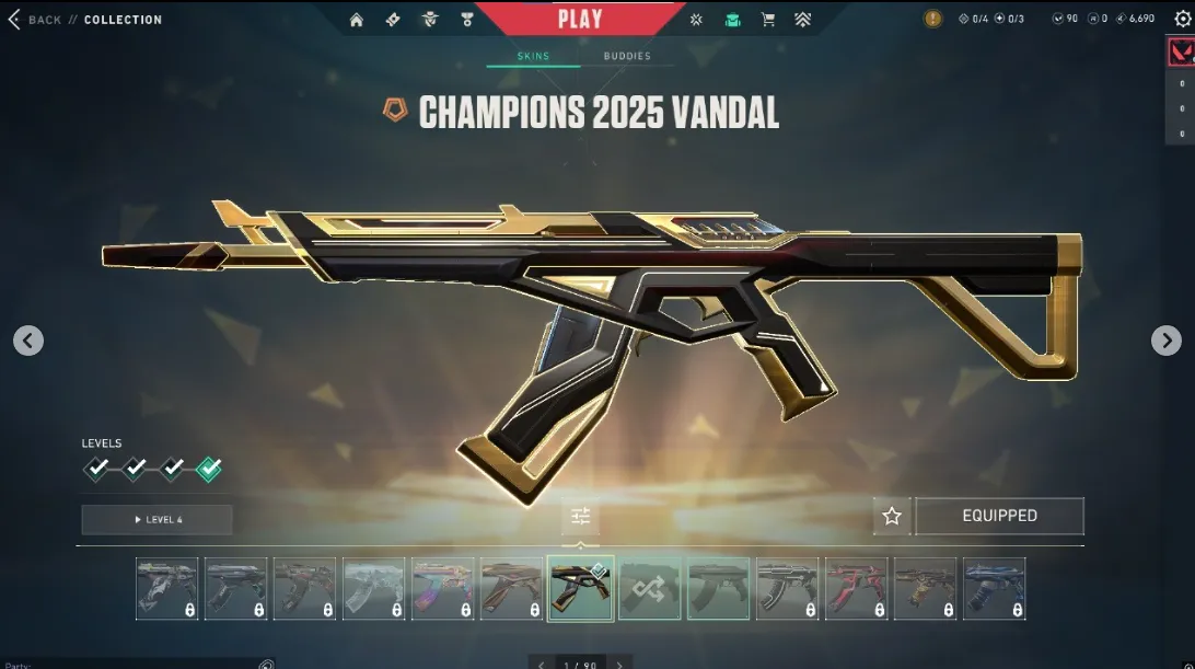 EU ✨Level 20 Pus 🔥 2025 Champion Vandal + Champion Knife Full Upgraded ✨2025 Champion Bundle Full Purchased🔥760 VP in account🔥 Smurf ✅ Instant Delivery